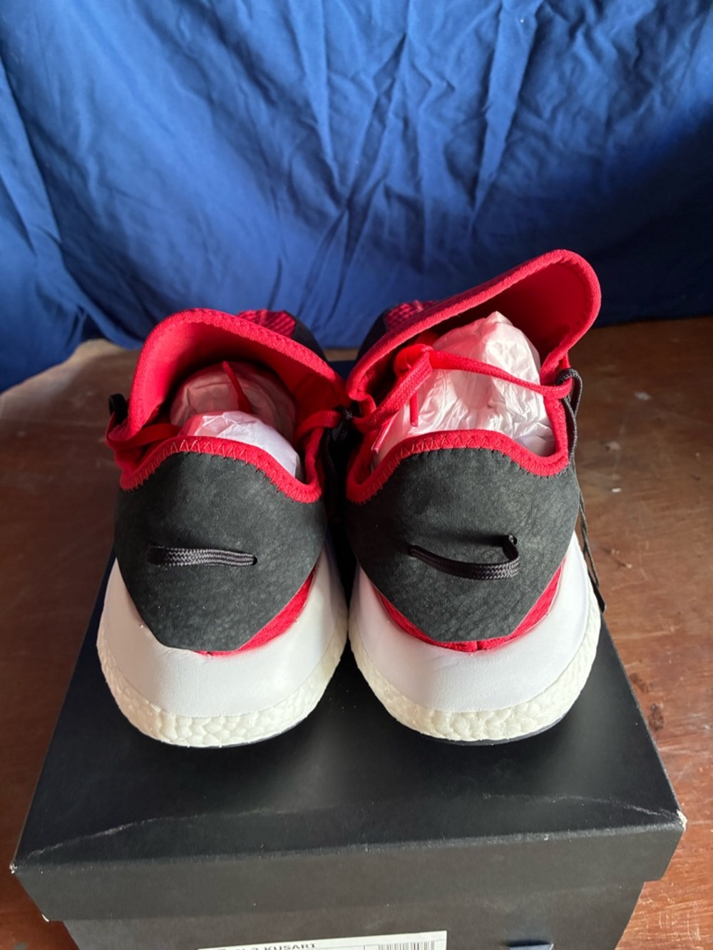 Y-3 Men's Red and Black Athletic Sneakers - Picture 3 of 5
